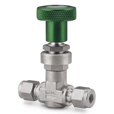 Válvula Micrométrica em Aço Inoxidável Série L para Alto Fluxo, Extremidades: Conexão Swagelok (Dupla Anilha) para Tubo de 6 mm OD (DE) (vide MS-01-142)