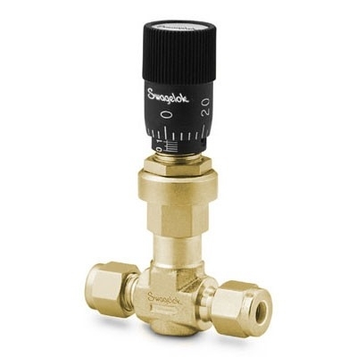 SS Medium-Flow Metering Valve, 6 mm Swagelok Tube Fitting, Vernier Handle