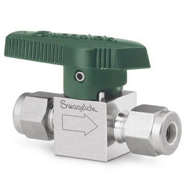Válvula Macho para Instrumentação em Aço Inoxidável Série 4PT, Operação com 1/4 de Volta, Cv = 1,6, Extremidades: Conexão Swagelok (Dupla Anilha) para Tubo de 6 mm OD (DE) (vide MS-01-59). Limpeza e Embalagem Especial SC-11 para serviços em Oxigênio.