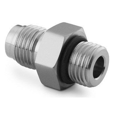 316 SS VCR Face Seal Fitting, Male Connector Body, 1/2 in. VCR x 3/4-16 Male SAE/MS Straight Thread