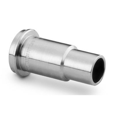 Tubo Suporte de Conexão VCR com Vedação Facial através de Arruela Metálica, em Aço Inoxidável 316, Extremidades: VCR de 1/2? X Suporte para Solda de Topo para Tubo (TBW) de 3/8? e Extensão de 0,41” (10,4 mm) (vide MS-01-24)