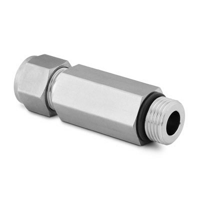 Conexão Macho Longa em Aço Inoxidável, Extremidades: Conexão Swagelok (Dupla Anilha) para Tubo de 1/2? OD (DE) X Rosca SAE/MS Macho Reta 3/4-16 (ST) (vide MS-01-140)
