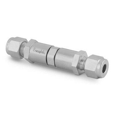 SS Poppet Check Valve, Adjustable Pressure, 8 mm Swagelok Tube Fitting, 3 to 50 psig (0.21 to 3.5 bar)
