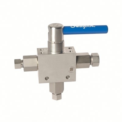 316 SS 3-Piece 2-Way Medium-Pressure Ball Valve, 3.2 Cv, 1/2 in. Medium-Pressure Tube Fittings, Fluorocarbon FKM O-rings