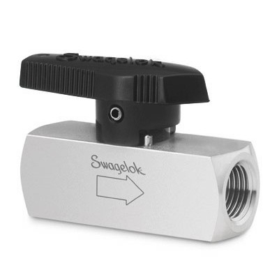 SS Quarter-Turn Instrument Plug Valve, 1/2 in. FNPT, 2.7 Cv, Black Handle