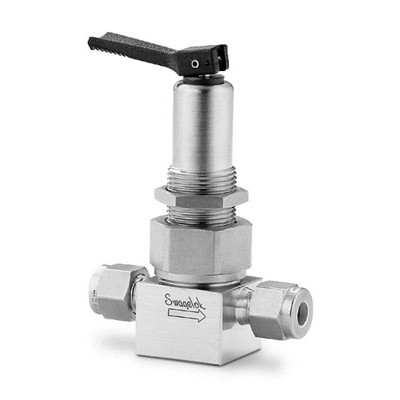 Válvula com Vedação por Fole em Aço Inoxidável 316L Série BN para Alta Pureza, Extremidades: Conexão Swagelok (Dupla Anilha) para Tubo de 1/4? OD (DE), Manopla tipo Toggle (Alavanca) (vide MS-01-94)