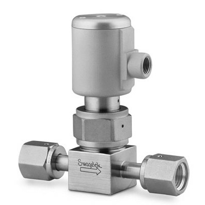 Válvula com Vedação por Fole em Aço Inoxidável 316L Série BN para Alta Pureza, Extremidades: Conexão VCR Femea de 1/4?, Atuador NC (vide MS-01-94)