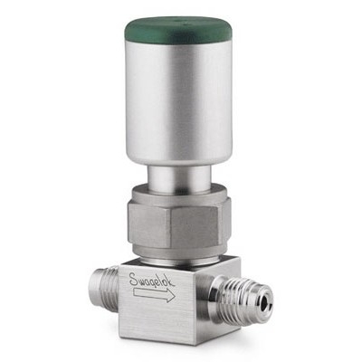 Válvula com Vedação por Fole em Aço Inoxidável 316L Série BN para Alta Pureza, Extremidades: Conexão VCR Macho de 1/4?, Atuador NO (vide MS-01-94)