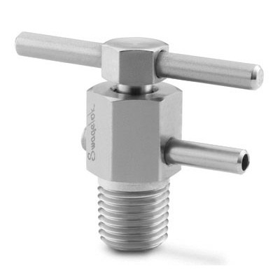 Stainless Steel Bleed Valve, 1/8 in. MNPT, Stainless Steel Bar Handle