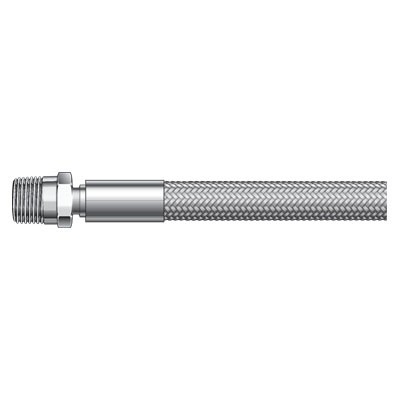 Magueira flexível coreflex serie C, com malha trancada em aco inoxidavel 304, com nucleo corrugado em PTFE virgem. pressao maxima de trabalho 1500 a 20.C, pressao minima de ruptura 6000 a 20.C, faixas de temperatura de -28 a 171.C, diametro nominal 1