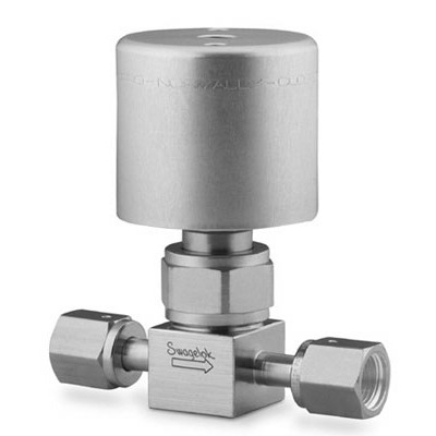 Válvula com Vedação por Fole em Aço Inoxidável Série HB para Alta Pressão, Extremidades: Conexão VCR Femea de 1/4?, Atuador NC (vide MS-01-76)