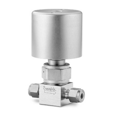 Stainless Steel High-Pressure Bellows-Sealed Valve, 1/4 in. Swagelok Tube Fitting, Polyimide Stem Tip, NO Actuator