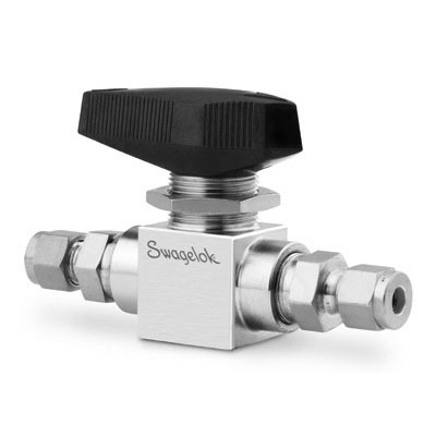 SS 3-Piece High-Pressure Low-Temperature Service Ball Valve, PEEK Seats, 12 mm Swagelok Tube Fitting, ECE R110-Compliant