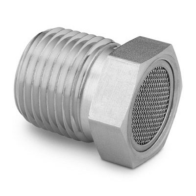 Conexão para Proteção de Respiro em Aço Inoxidável, Extremidade: Rosca NPT Macho de 1/4" (vide MS-01-140)