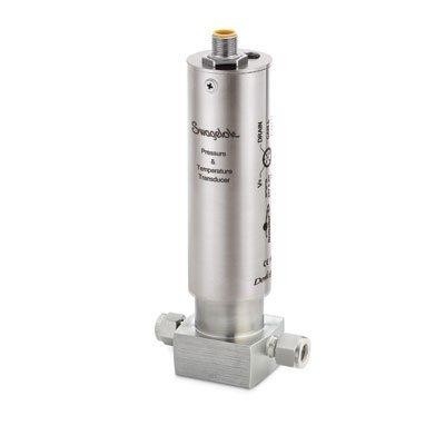 Transdutor Intrinsecamente Seguro de Pressão e Temperatura Série PTX em Aço Inoxidável 316 Conforme ASTM A479. Diafragma com Elemento Sensor MEMS em Aço Inoxidável 316/A479. Duas saídas analógicas (0 a 5 V) para pressão e temperatura. Faixa de Pressã