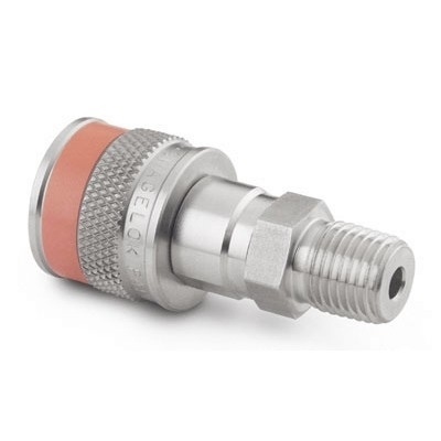 SS Instrumentation Quick-Connect Body, 1/8 in. Male NPT, Orange Key (QC4 Series)