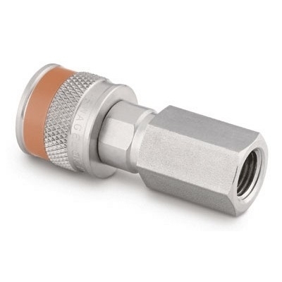 SS Instrumentation Quick-Connect Body, 1/4 in. Female NPT, Yellow Key (QC4 Series)