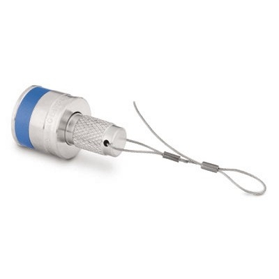Protetor em Aço Inoxidável para Corpo de Engate Rápido para Instrumentação Série QC de 1/4". Colar de Identificação na Cor Verde. Limpeza e Embalagem SC-10 da Swagelok.