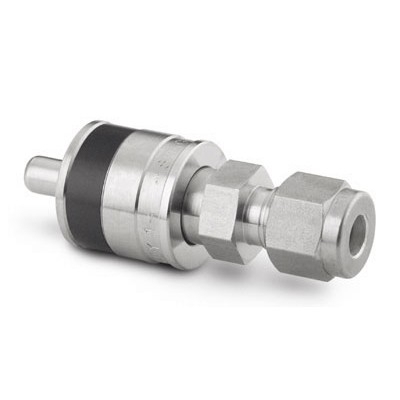 Espiga em Aço Inoxidável sem Retenção do Engate Rápido para Instrumentação Série QC, Extremidade: Conexão Swagelok (Dupla Anilha) para Tubo de 1/4? OD (DE), Luva com Código de Identificação na Cor Preta, Cv = 0,3 (vide MS-01-138)