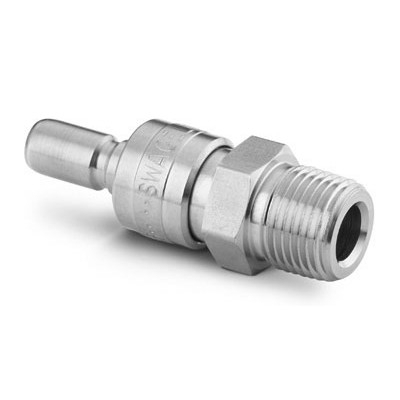 Espiga em Aço Inoxidável sem Retenção do Engate Rápido para Instrumentação Série QC, Extremidade: Rosca BSP Macho Cônica (RT) de 1/4?, Cv = 0,3 (vide MS-01-138)