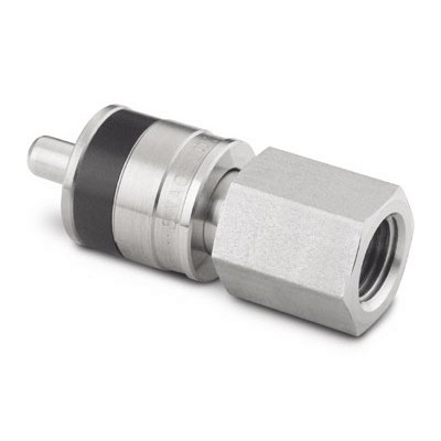 Espiga em Aço Inoxidável sem Retenção do Engate Rápido para Instrumentação Série QC, Extremidade: Rosca NPT Femea de 1/4?, Luva com Código de Identificação na Cor Preta, Cv = 0,3 (vide MS-01-138)