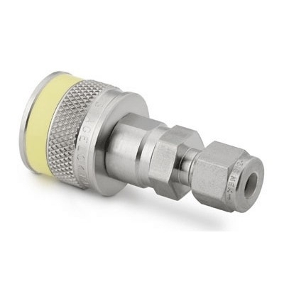 SS Instrumentation Quick-Connect Body, 3/8 in. Swagelok Tube Fitting, Yellow Key (QC6 Series)