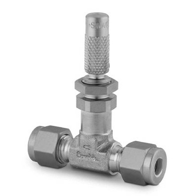 Série S - Válvula agulha micrométrica em aço inox, extremidades iguais: 1/4" conexão para tubo, com limpeza especial.
