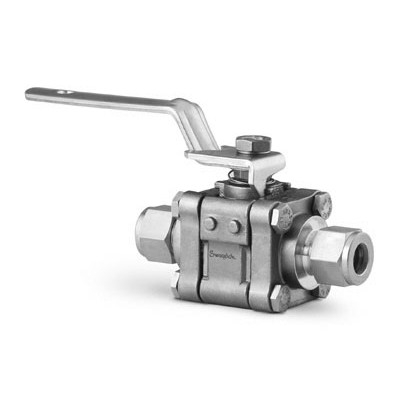 Válvula de Esfera em Aço Inoxidável Série 60, Tripartida, Thermal (Alta Temperatura), Assentos em Liga X-750, Extremidades: Conexão Swagelok (Dupla Anilha) para Tubo de 12 mm OD (DE) (vide o Catálogo MS-01-142)