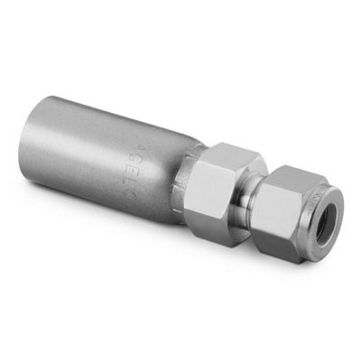 Conexão em Aço Inoxidável para Mangueira Termoplástica, Extremidades: Conexão para Mangueira Termoplástica de 1/2” X Adaptador para Tubo de 1/2? (vide MS-01-167)