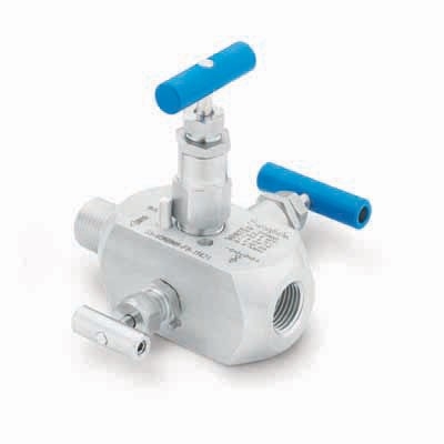 Stainless Steel Instrumentation Isolation Double Block and Bleed Valve, 1/2 in. Male NPT, Grafoil Packing
